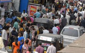 indian urban crowd